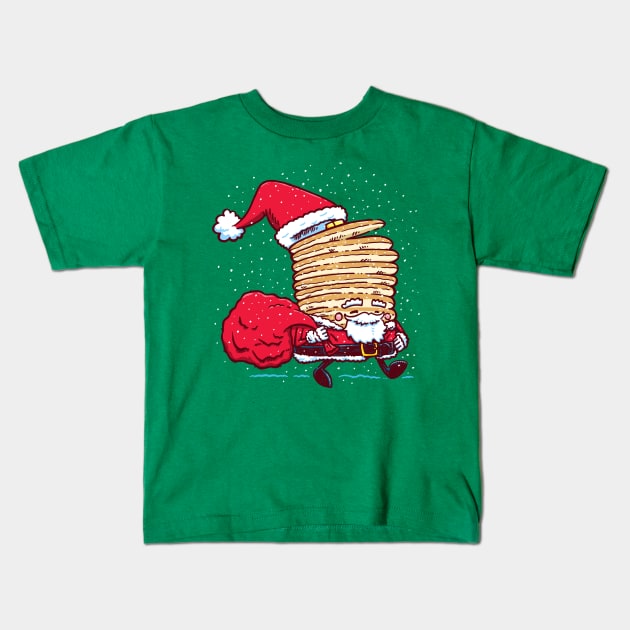 Santa Pancake Kids T-Shirt by nickv47